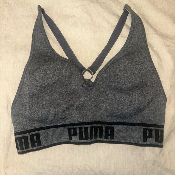 PUMA Women's Charcoal Sports Bra - Picture 1 of 3